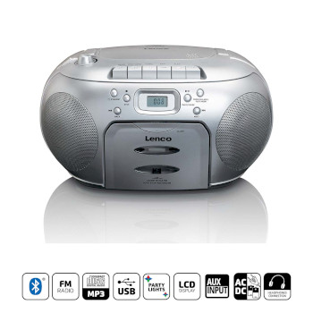 SCD-420SI Portable fm radio cd- cassette player silver