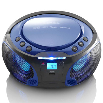 SCD-550BU Scd-550bu draagbare fm-radio cd/mp3/usb/bluetooth®-speler met led-verlichting blauw Product foto