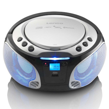 SCD-550SI Scd-550si draagbare fm-radio cd/mp3/usb/bluetooth-speler® met led-verlichting zilver Product foto