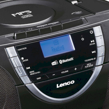 SCD-6900BK Draagbare dab+ en fm-radio met cd-cassette en bluetooth zwart Product foto