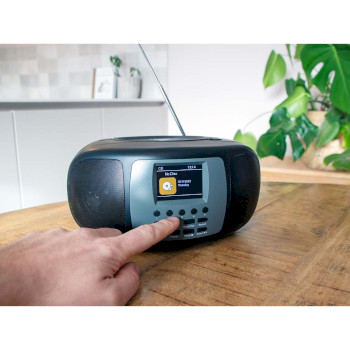 SCD-860BK Draagbare dab+/fm-radio met bluetooth® cd-speler en groot lcd-kleurenscherm zwart Product foto