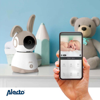 SMARTBABY10BE Wi-fi-babyfoon met camera wit/taupe Product foto