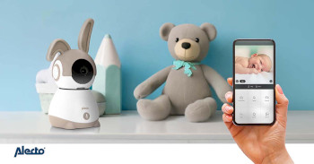 SMARTBABY10BE Wi-fi-babyfoon met camera wit/taupe Product foto