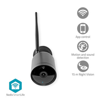 WIFICO40CBK Smartlife camera voor buiten | wi-fi | full hd 1080p | ip65 | cloud opslag (optioneel) / microsd (ni Product foto