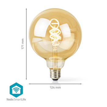 WIFILRT10G125 Smartlife led filamentlamp | wi-fi | e27 | 360 lm | 4.9 w | warm tot koel wit | 1800 - 6500 k | glas Product foto