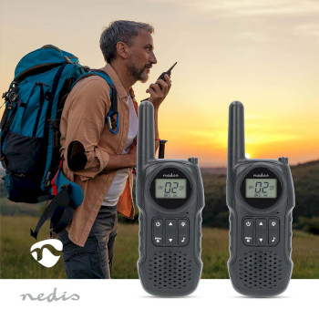 WLTK1050BK Walkie talkie set | 2 handsets | tot 10 km | frequentiekanalen: 8 | ptt / vox | tot 3 uur | koptelef Product foto