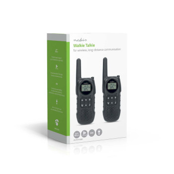 WLTK1050BK Walkie talkie set | 2 handsets | tot 10 km | frequentiekanalen: 8 | ptt / vox | tot 3 uur | koptelef Verpakking foto