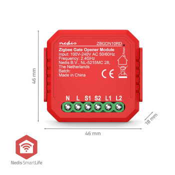 ZBGDN10RD Smartlife schakelaar | zigbee 3.0 | 2.5 w | kroonsteen | app beschikbaar voor: android™ / ios Product foto