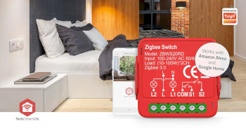 ZBWS20RD Smartlife modules | zigbee 3.0 | 2x100 w | kroonsteen | app beschikbaar voor: android™ / ios Product foto